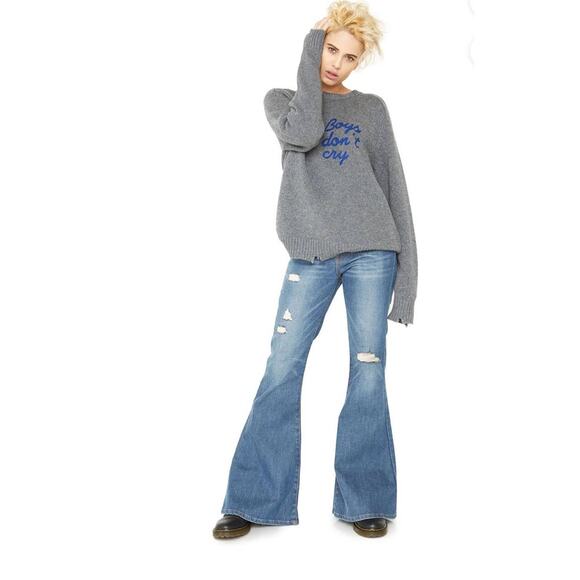 Sandrine Rose Denim - Sandrine Rose Super Flare Distressed Jeans in Rock - 30